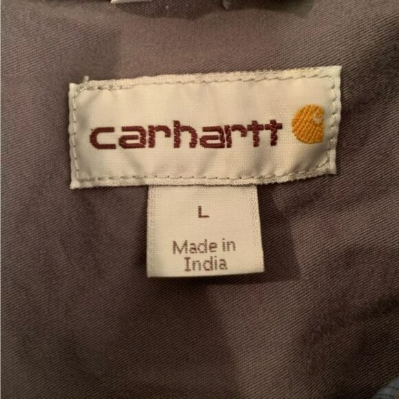 Carhartt Blue and white plaid shirt sleeve button up shirt men’s large - Picture 4 of 7